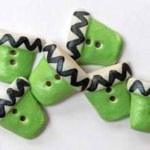 Load image into Gallery viewer, x50 Green Flower Pot Buttons