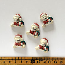 Load image into Gallery viewer, 5 Christmas Bear Buttons.