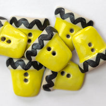 Load image into Gallery viewer, x50 Yellow Flower Pot Buttons