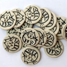 Load image into Gallery viewer, x50 Round B&W Cat Buttons