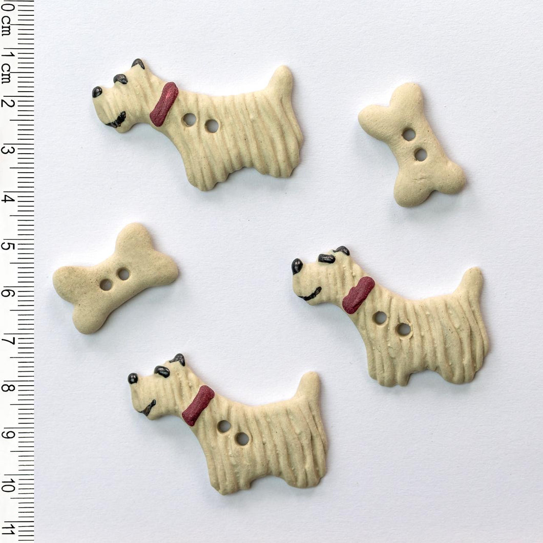 Dog and Bone Buttons