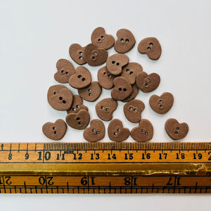 x50 Terracotta Heart Buttons