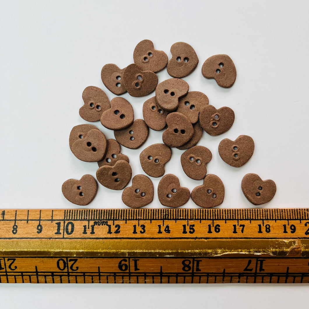 x50 Terracotta Heart Buttons