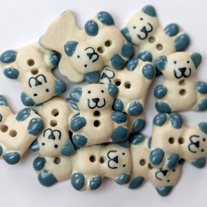 x50 Blue Teddy Bear Buttons
