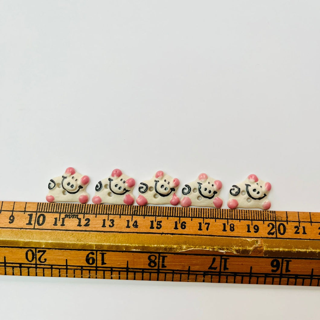 x50 Small Pink Pig Buttons