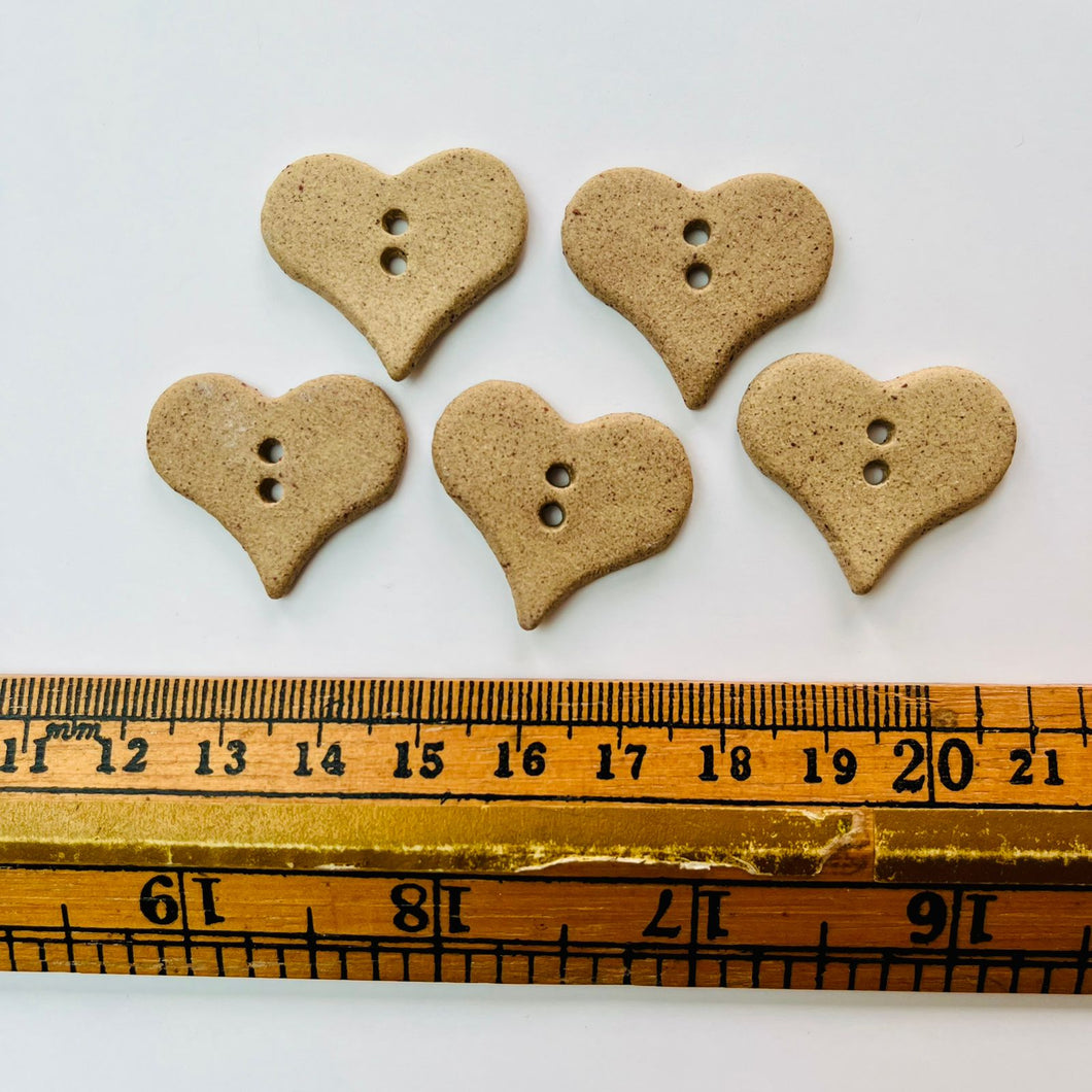 x50 Large Terracotta Heart Buttons