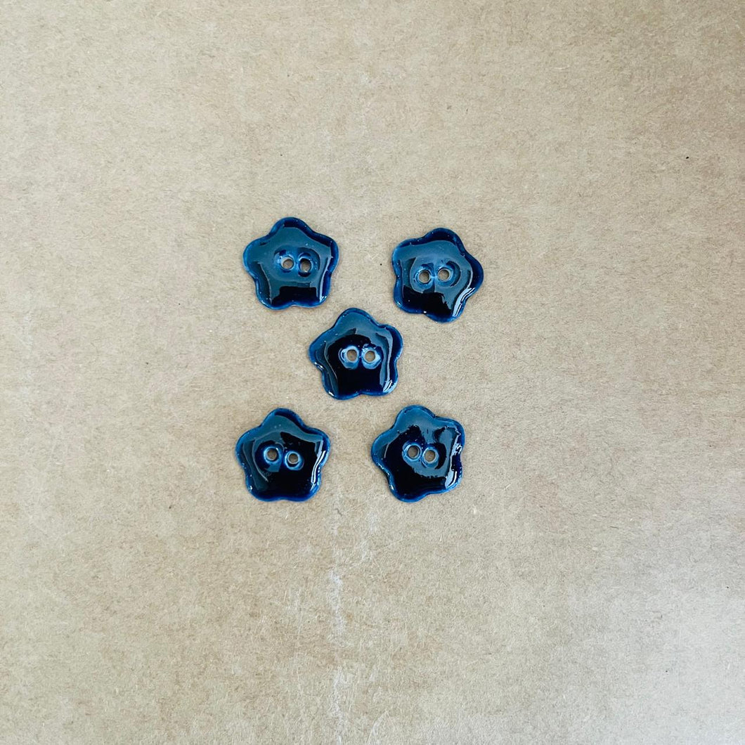 x50 Navy Flower Buttons