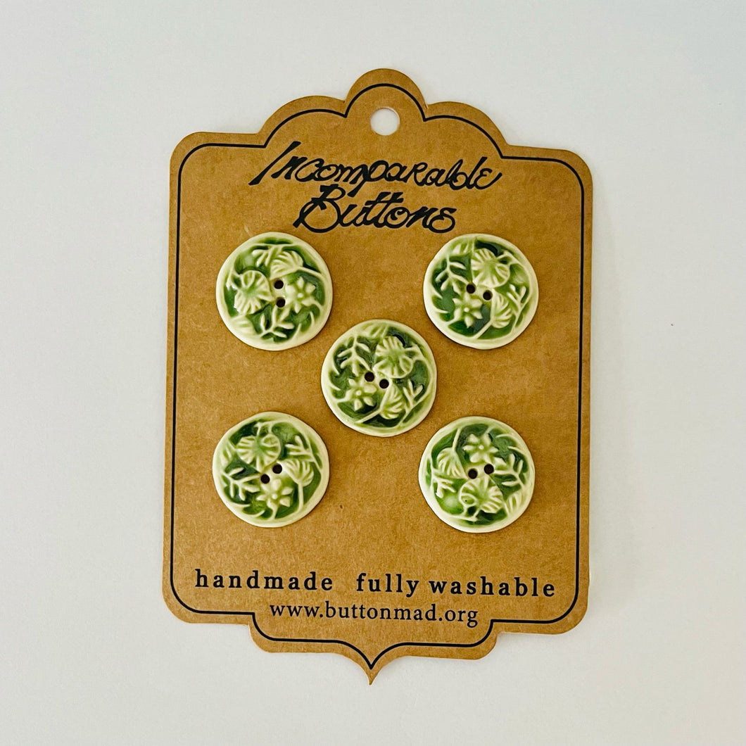 Green Botanical Buttons
