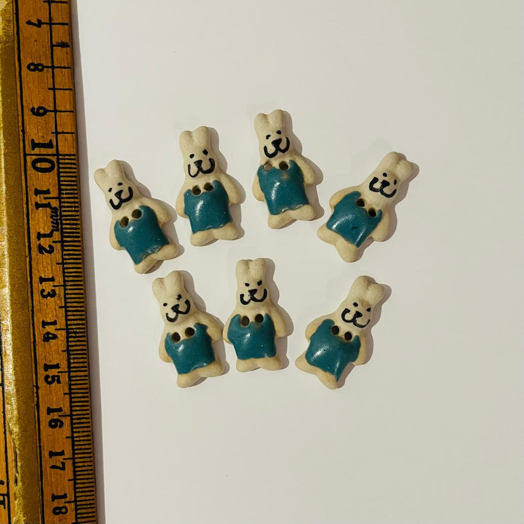 x50 Green Bunny Rabbit Buttons