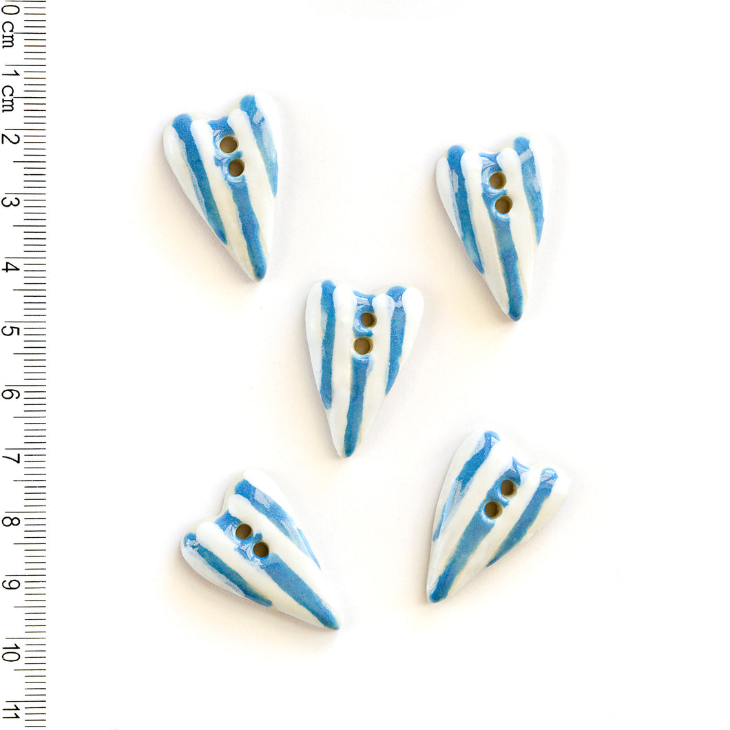 L203 Blue Striped Hearts